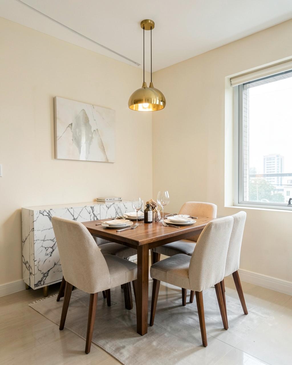 Dining area of a complete home interior project